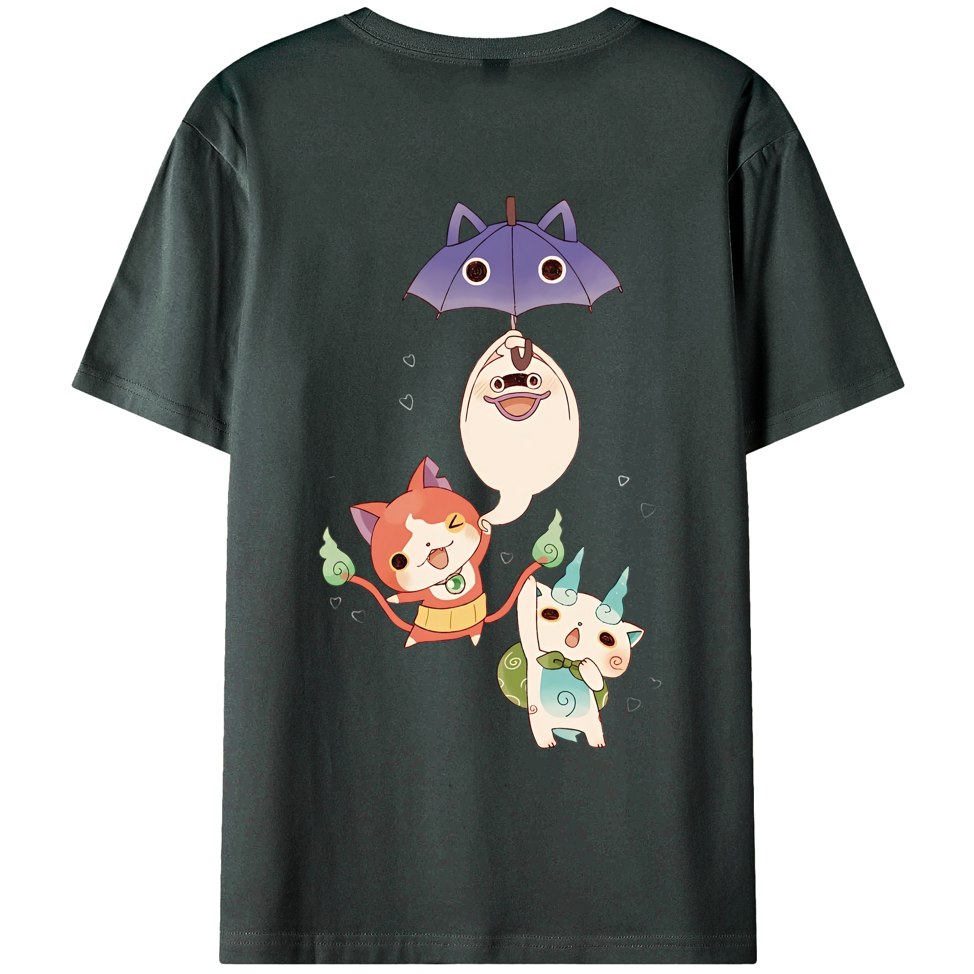 （画像用） 妖怪ウォッチ Yo-kai Watch 綿100％ メンズ半袖Tシャツ（バックプリント） 通気性